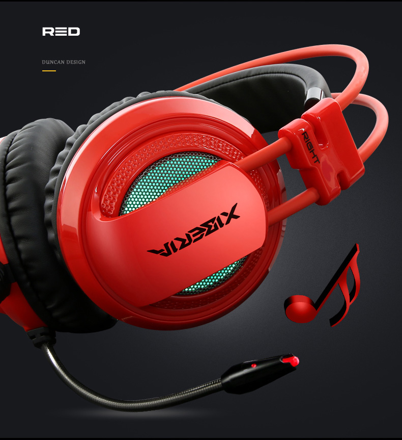 XIBERIA V10U PC Gaming Headset Surround Sound Over-Ear Headphones with Mic Volume Control - Gray