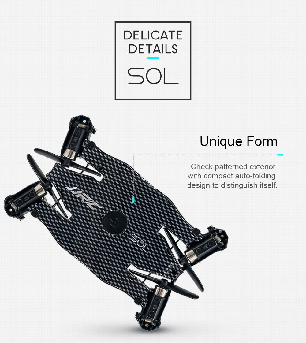 JJRC H49 SOL 720P WIFI FPV Ultrathin Foldable Selfie Drone with Beauty Altitude Hold Mode RC Quadcopter RTF - White