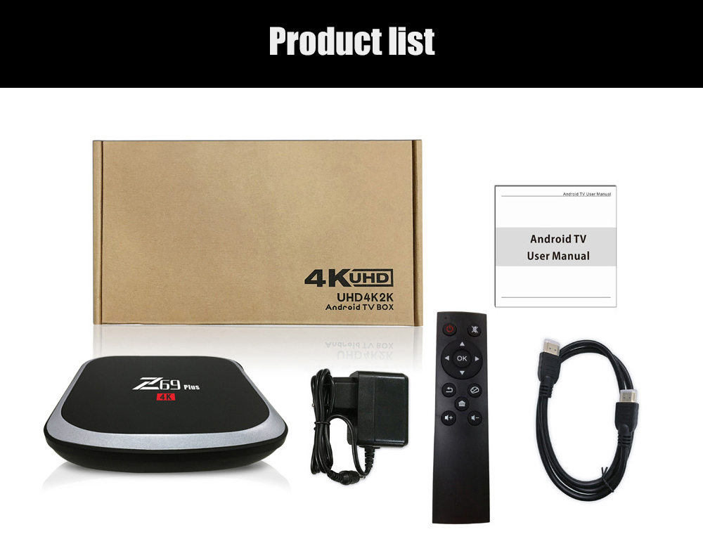 Z69 Plus Android 7.1.2 Amlogic S912 3GB/32GB KODI 17.3 4K TV BOX 802.11AC WIFI Gigabit LAN Bluetooth HDMI