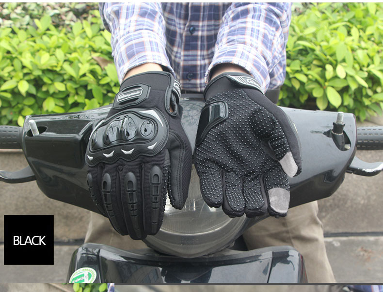 Riding Tribe MCS-17 Long Finger Motorcycle Racing Gloves Anti-slip Touch Screen Gloves for Motorbike M/L/XL - Black