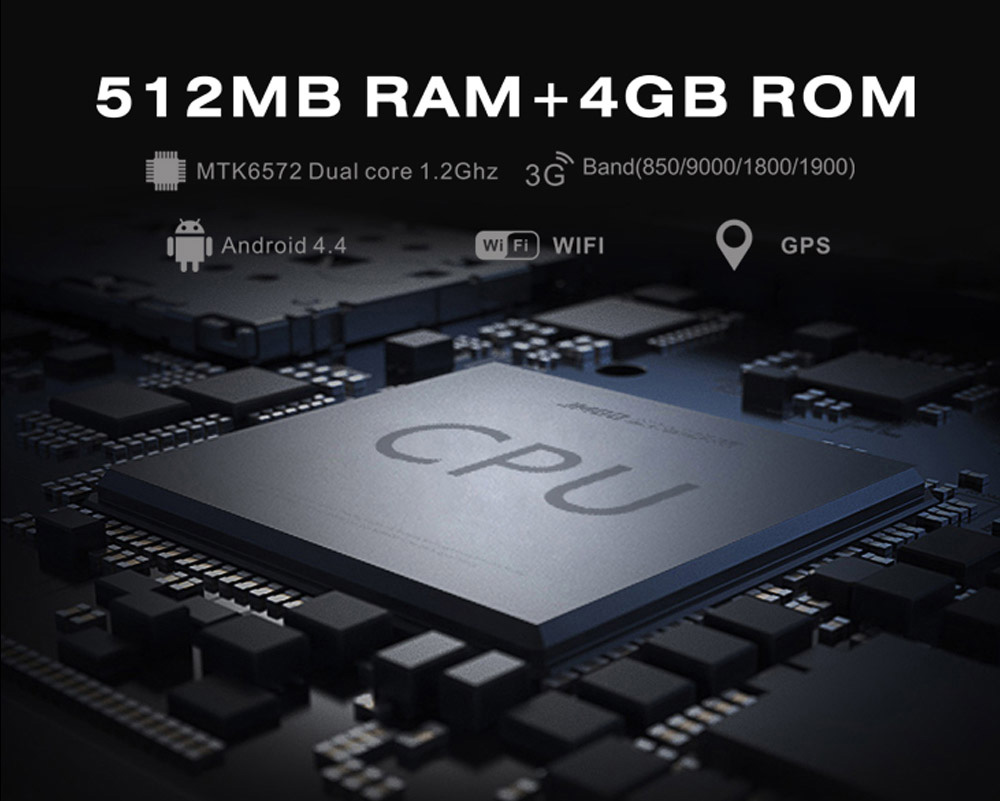 K98H Smartwatch Phone 1.3 Inch Android 4.1 MTK6572A 1.2GHz Dual Core 4GB ROM IP54 Water Resistant Bluetooth Compatible with iOS Android - Black