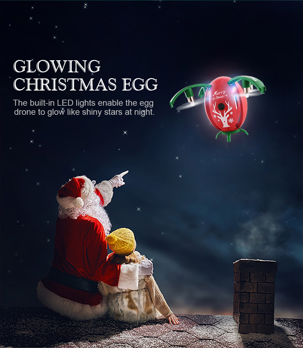 JJRC H66 X-mas Egg 720P WIFI FPV Selfie Drone with Gravity Sensor Transmitter Altitude Hold Mode RC Quadcopter RTF - Red