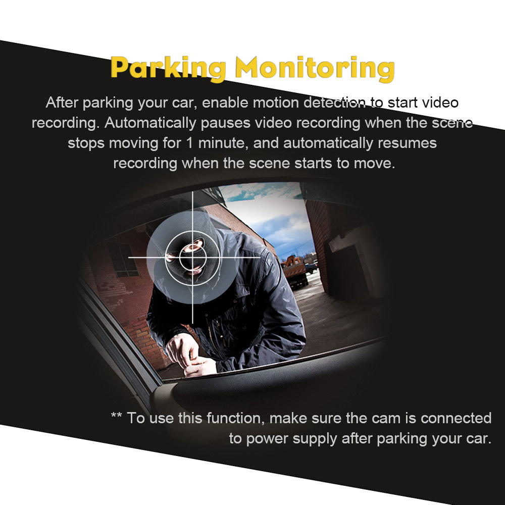 PAPAGO Gosafe 738 PPG8031 Dual Core 5.0 Inches Screen Dual Lens Rearview Mirror Car DVR G Sensor 1440P 170 Degree Angle Rearview Mirror Video Recorder - Black