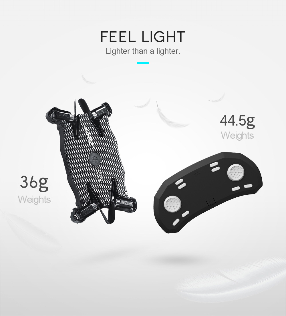 JJRC H49 SOL 720P WIFI FPV Ultrathin Foldable Selfie Drone with Beauty Altitude Hold Mode RC Quadcopter RTF - Black