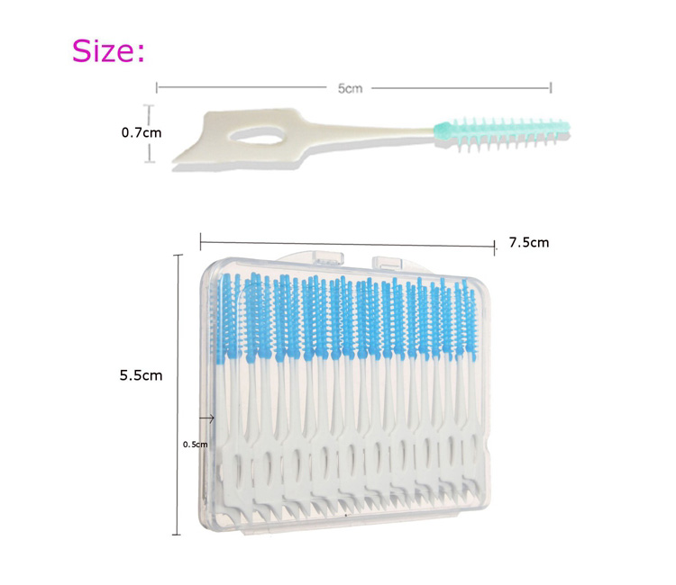 200PCS Interdental Teeth Floss Brush Oral Care Elastic Massage Gum Toothpick