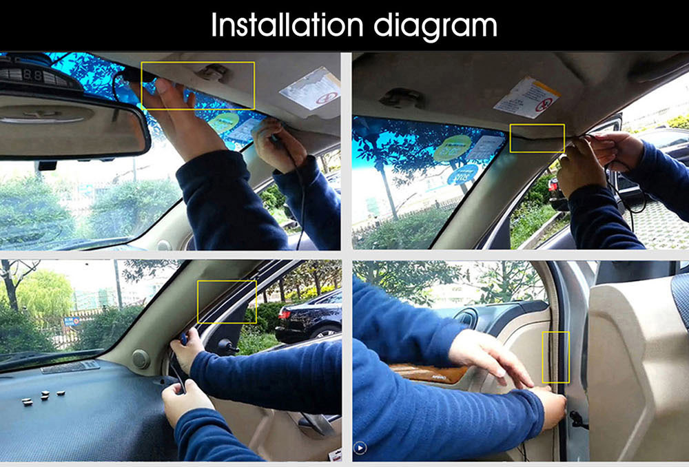 Blackview DAB205 Ambarella A12 OV4689 3.0 Inches LCD Car DVR 1440P 170 Degrees Angle Car Video Recorder G-sensor ADAS Car Dash Cam - Black