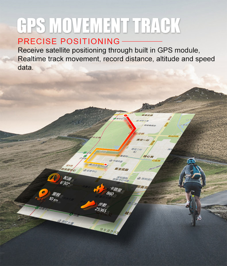 New P5 Sport Tracker With GPS Heart Rate Monitor Activity Tracker Fitness Bracelet For IOS/Android -Blue
