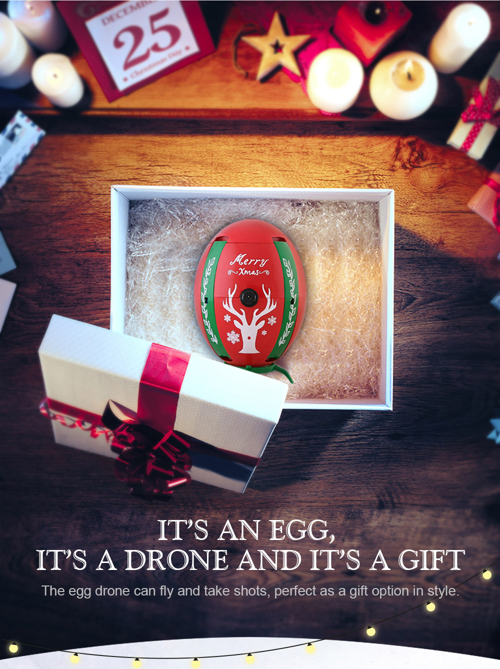 JJRC H66 X-mas Egg 720P WIFI FPV Selfie Drone with Gravity Sensor Transmitter Altitude Hold Mode RC Quadcopter RTF - Red