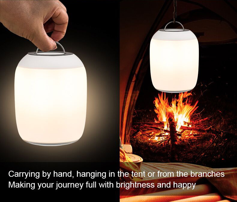Q5 Portable Bluetooth Speaker Music Lamp Adjustable Atmosphere Led Lights - White