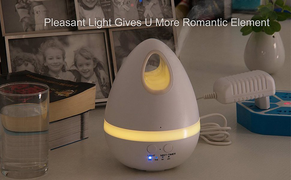 CD-01 Aroma Air Humidifier 7 Color LED Lights Warm Mist 200ML Automatic Portable Timed Spray Humidifier -White