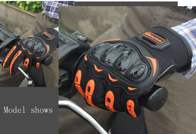 Riding Tribe MCS-17 Long Finger Motorcycle Racing Gloves Anti-slip Touch Screen Gloves for Motorbike M/L/XL - Black