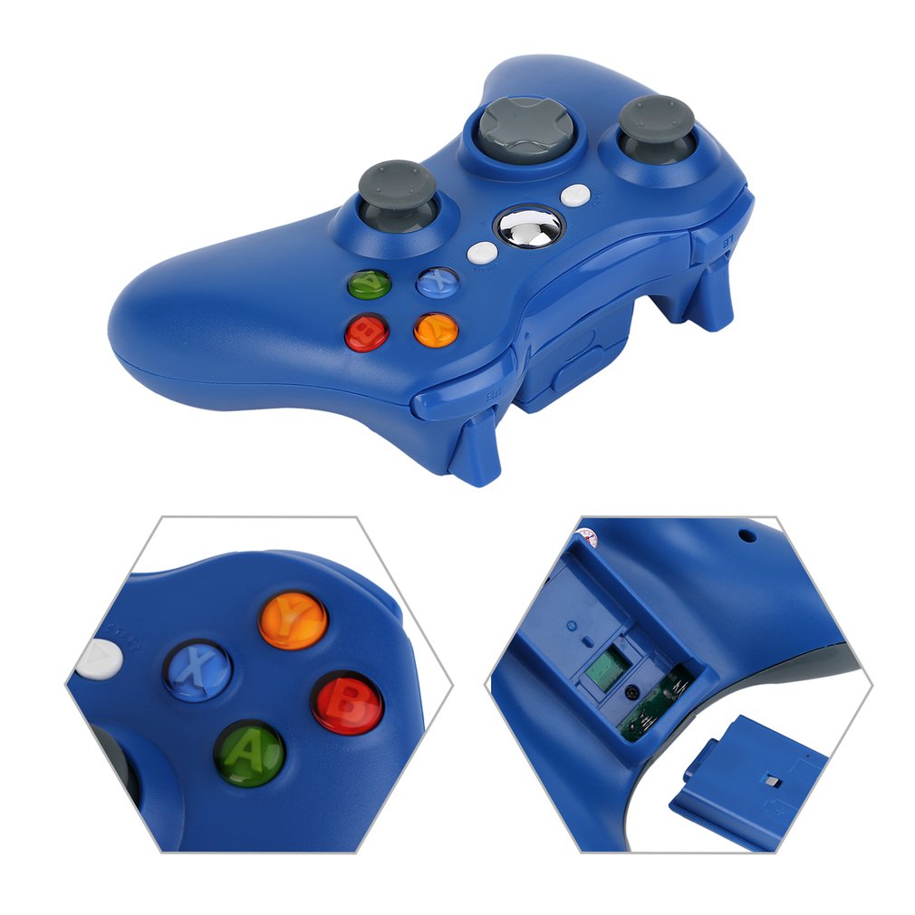 2.4G Wireless Bluetooth Gamepad Game Controller Joystick USB Charge for XBOX 360 - Blue