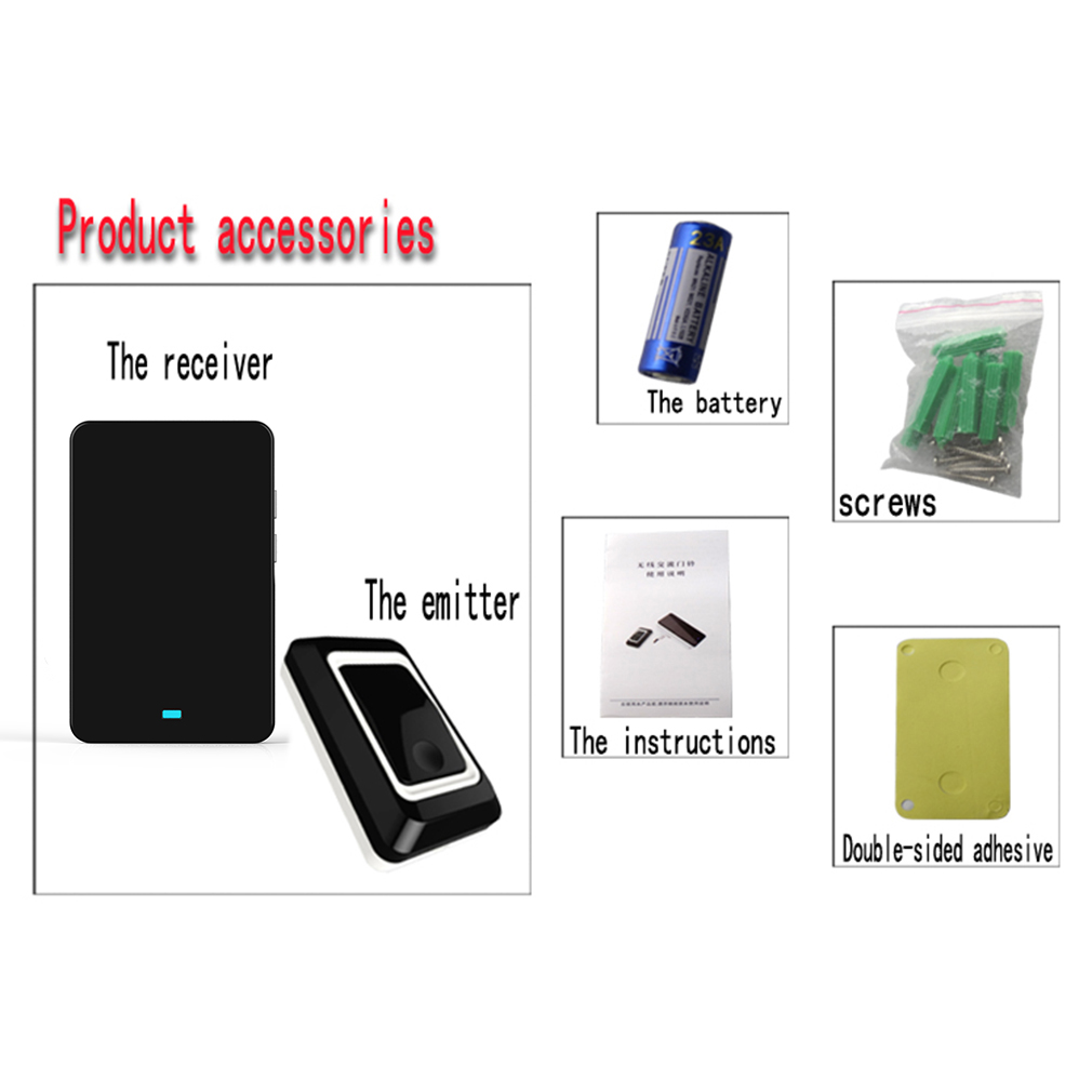 ZC889402 TS-K108W11 Home Wireless Door Bell Doorbell Energy Saving Door Bell -Black