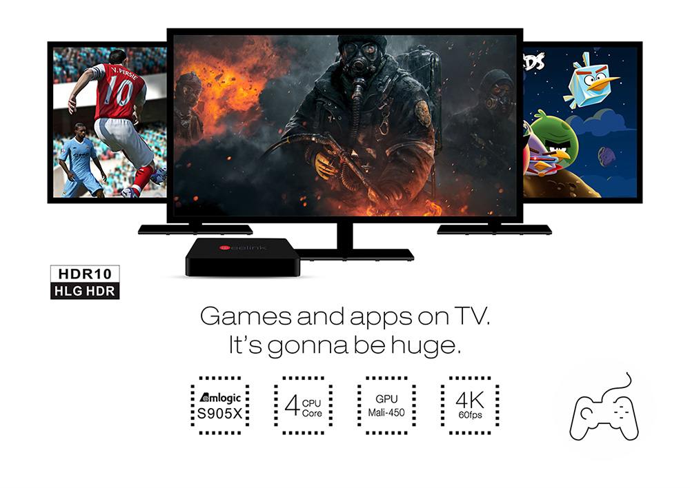 Beelink Mini MXIII-II Android 6.0 Amlogic S905X KODI 4K 2GB/16GB TV BOX 2.4G/5.8G WIFI Bluetooth LAN HDMI - Black