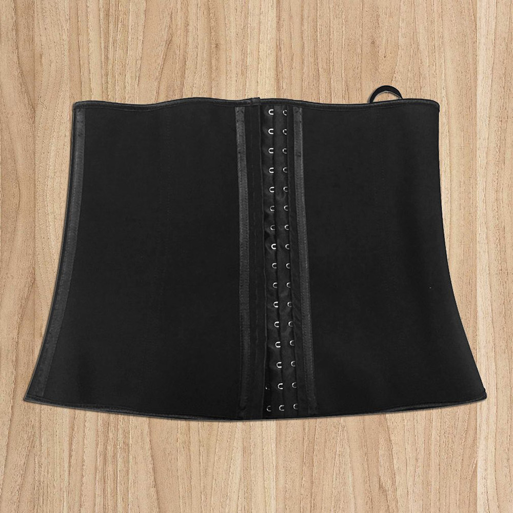 Breathable 4 Steel Women Waist Trainer Cincher Rubber Slimming Body Shaper M -Black