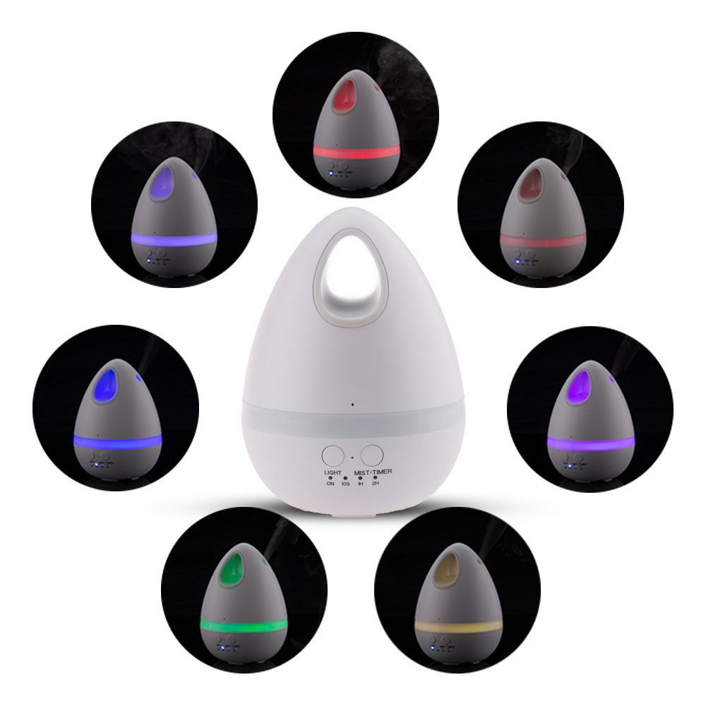 CD-01 Aroma Air Humidifier 7 Color LED Lights Warm Mist 200ML Automatic Portable Timed Spray Humidifier -White