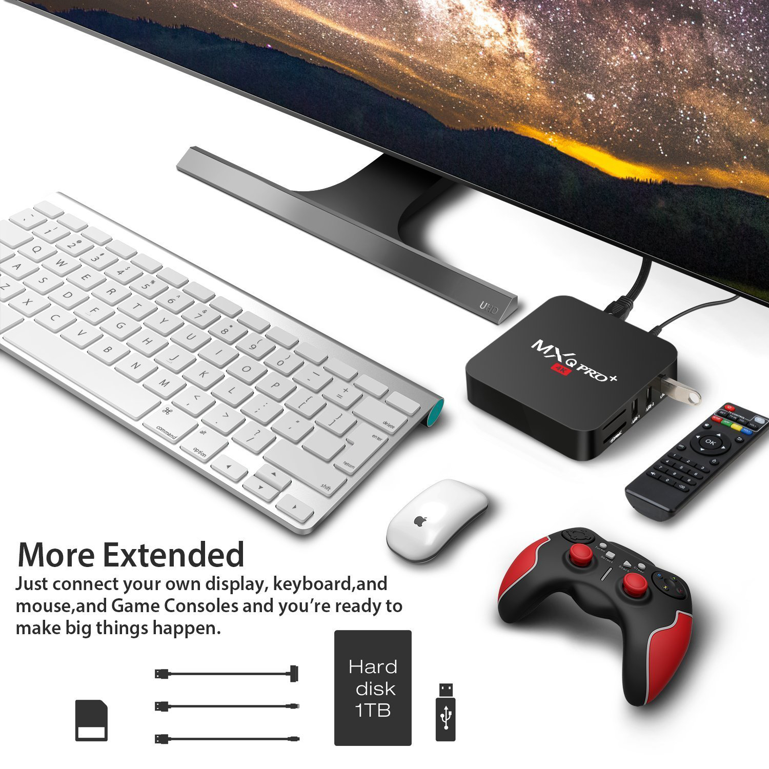 MXQ PRO+ Android 7.1.2 Amlogic S905X 4K KODI 17.3 TV BOX 2GB/16GB 2.4G/5G WIFI LAN Bluetooth HDMI - Black