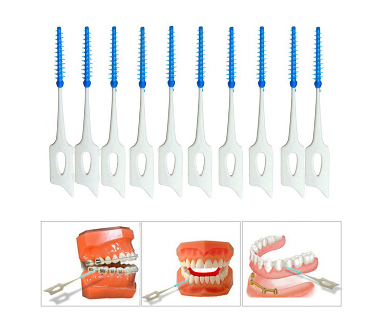 200PCS Interdental Teeth Floss Brush Oral Care Elastic Massage Gum Toothpick