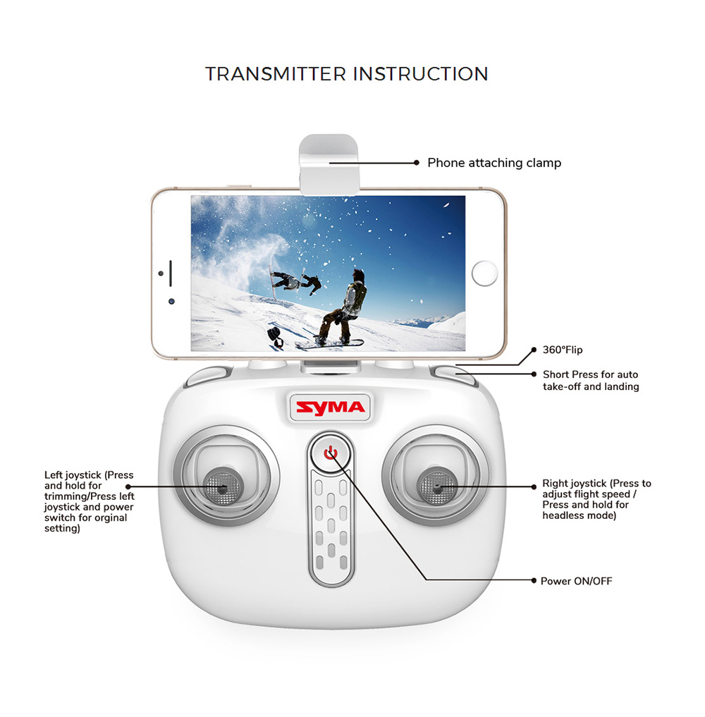 SYMA X21W WIFI FPV with HD Camera Altitude Hold Mode 4CH 6Aixs Gyro RC Quadcopter RTF - Blue