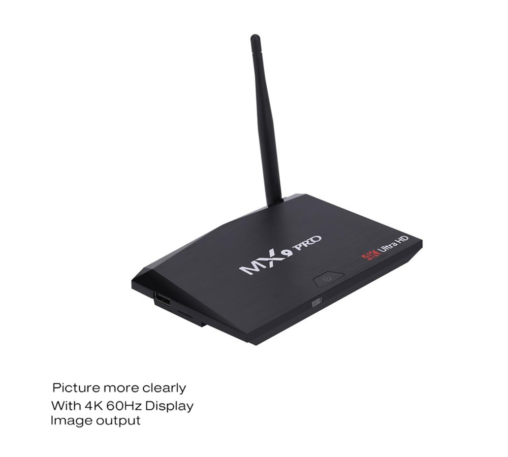 MX9 PRO Android 7.1.1 RK3328 4GB/32GB KODI 17.3 4K HDR TV BOX 2.4G/5G WIFI Bluetooth LAN VP9 HDMI USB3.0 - Black