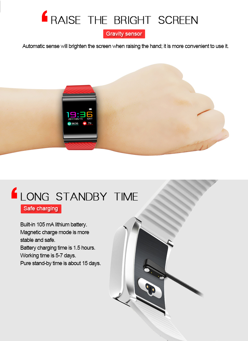 X9 Pro Smart Braclet 0.95" OLED Color Screen Heart Rate Monitor IP67 Water Resistance Blood Pressure Compatible with iOS Android - Black