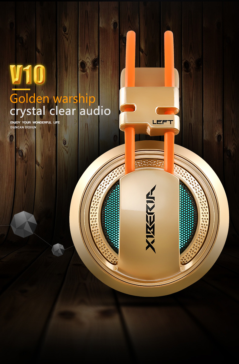 XIBERIA V10U PC Gaming Headset Surround Sound Over-Ear Headphones with Mic Volume Control - Gray