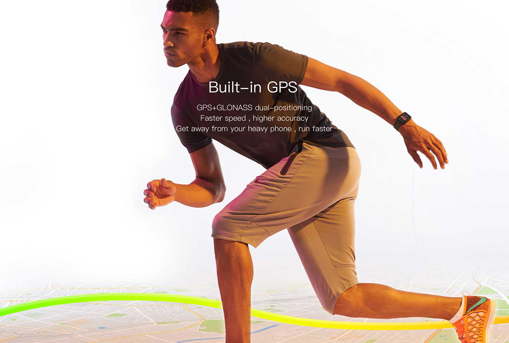 WeLoop Hey S3 1.28 Memory LCD Sports Smart Watch GPS+AGPS 50 meters Water Resistance Bluetooth 4.0 Heart Rate Sensor