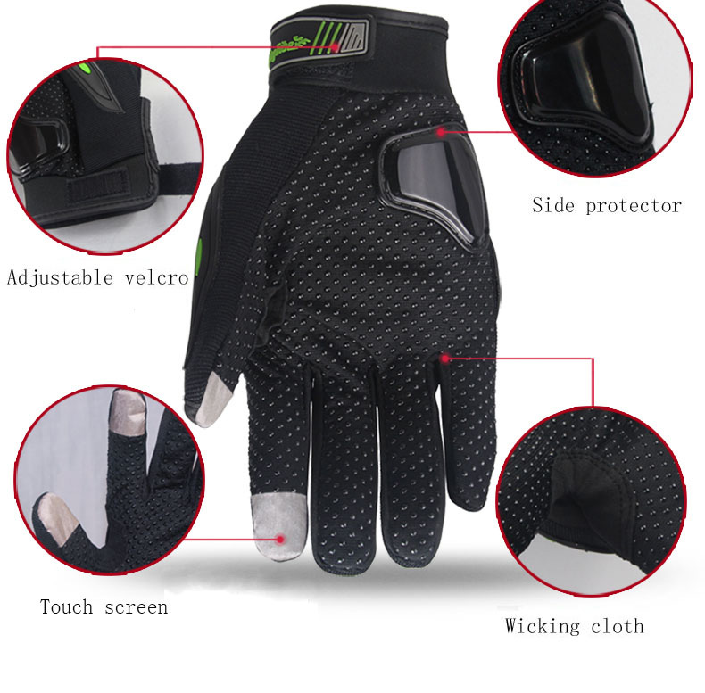 Riding Tribe MCS-17 Long Finger Motorcycle Racing Gloves Anti-slip Touch Screen Gloves for Motorbike M/L/XL - Green