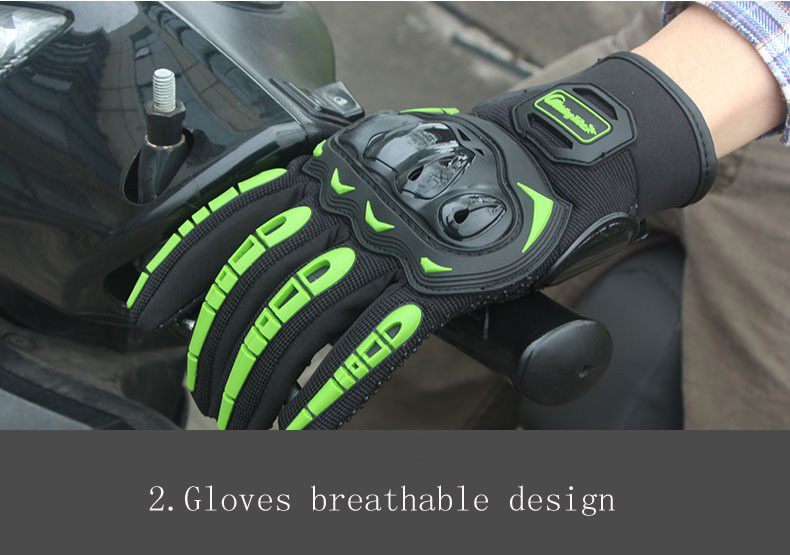Riding Tribe MCS-17 Long Finger Motorcycle Racing Gloves Anti-slip Touch Screen Gloves for Motorbike M/L/XL - Black