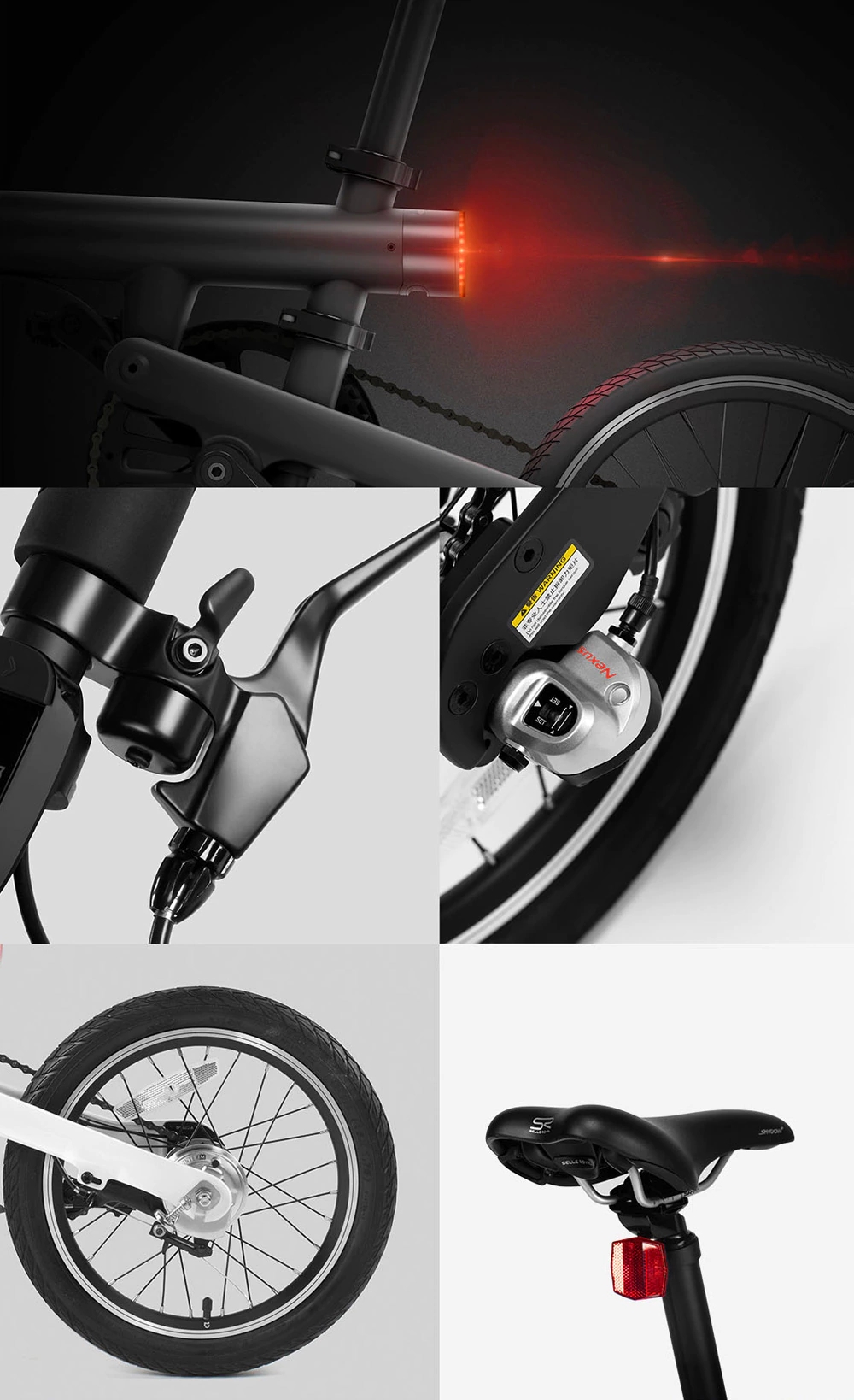 Original Xiaomi Mijia QICYCLE EF1 Smart Bicycle Foldable Bike Torque Sensor Moped Aluminum Alloy Frame Lightweight - White