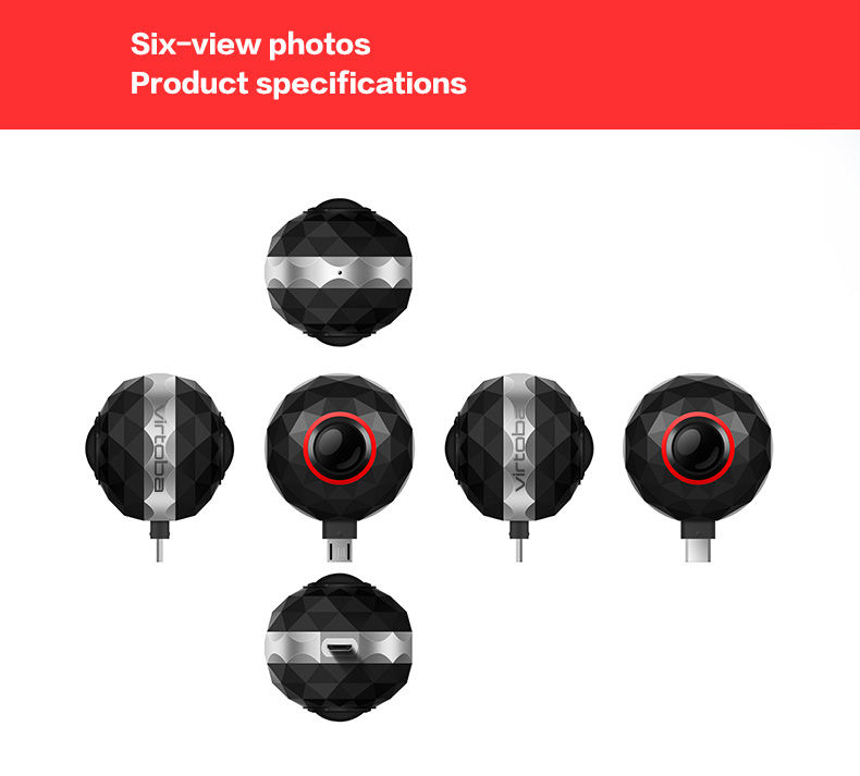 Virtoba CX-D6 3K 360 Degree FOV Panoramic Camera 1080P Mini Video Remote View Video Intercom Plug And Play For Android - Black