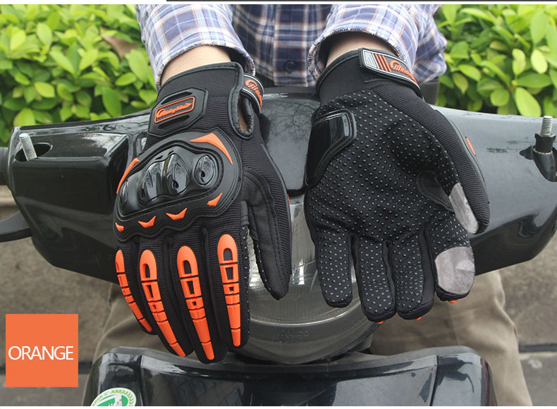 Riding Tribe MCS-17 Long Finger Motorcycle Racing Gloves Anti-slip Touch Screen Gloves for Motorbike M/L/XL - Black