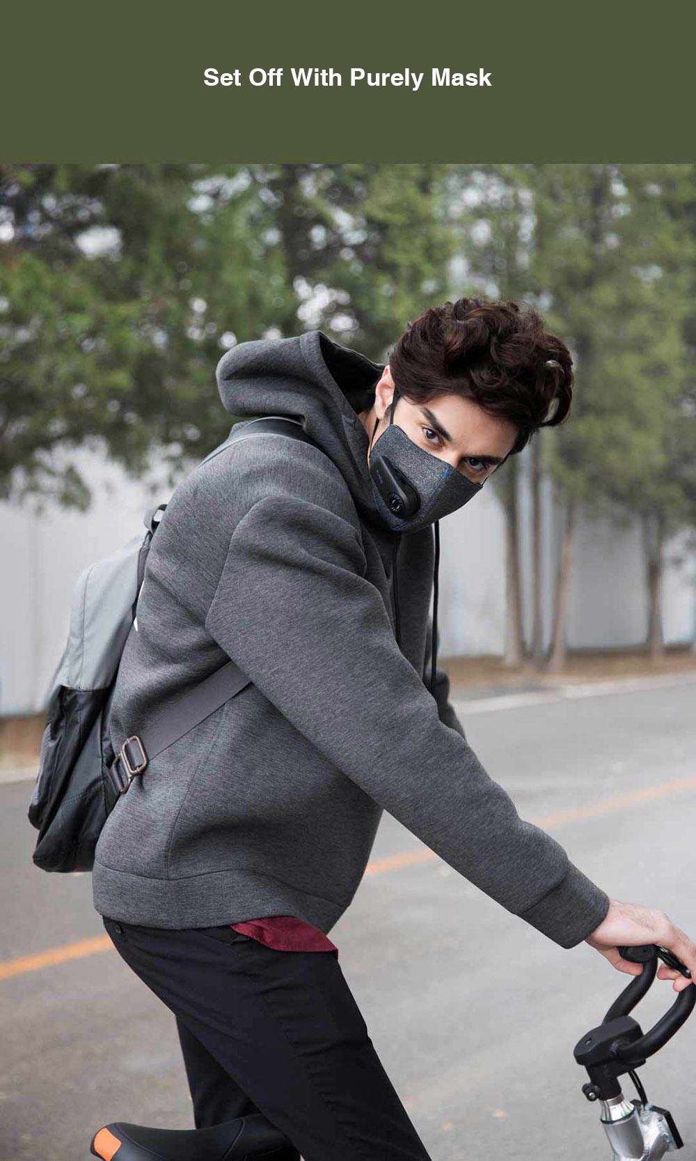 Xiaomi Mijia Purely Breathing Mask With Fan Quiet Block PM 2.5 Passive Smoking Anti-dust Comfortable Ventilate - Black