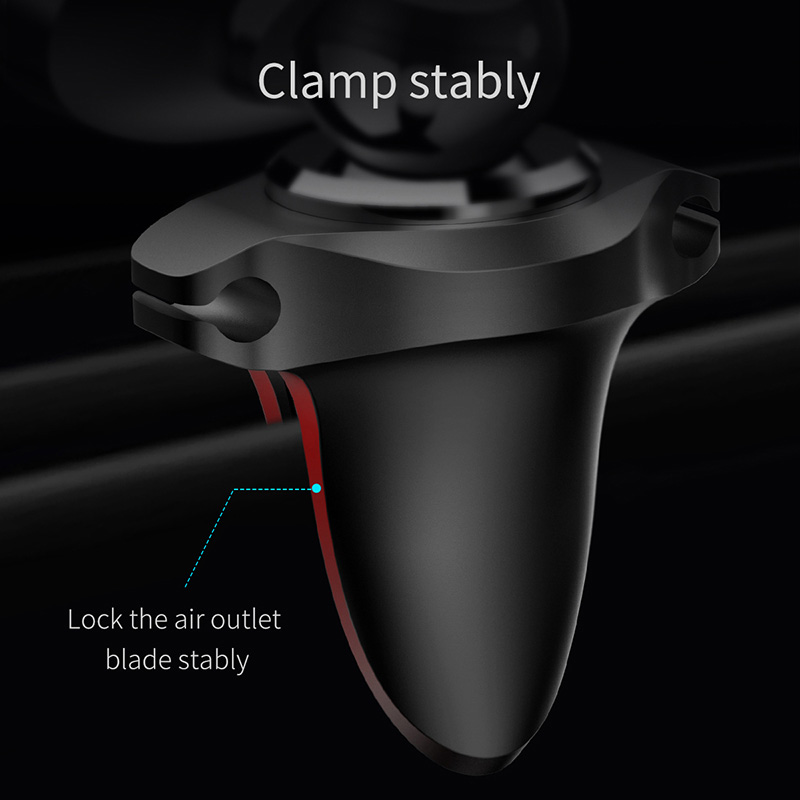Baseus SUGX-A0V 360 Degree Rotation Magnetic Air Vent Car Mount with Cable Clip Holder Car Phone Bracket - Gold