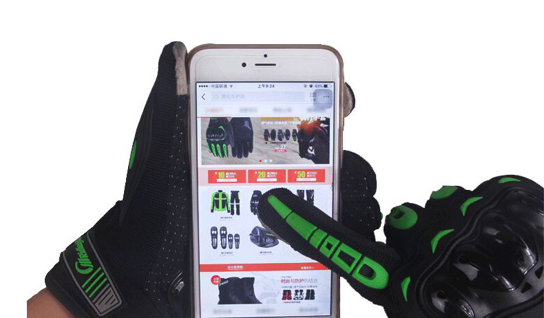 Riding Tribe MCS-17 Long Finger Motorcycle Racing Gloves Anti-slip Touch Screen Gloves for Motorbike M/L/XL - Black