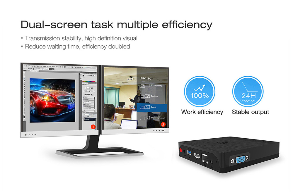 Beelink BT3 PRO Licensed Windows 10 64Bit MINI PC Intel Atom X5-Z8350 4GB/32GB 2.4G/5.8G WIFI Gigabit LAN HDMI VGA USB3.0 - Black