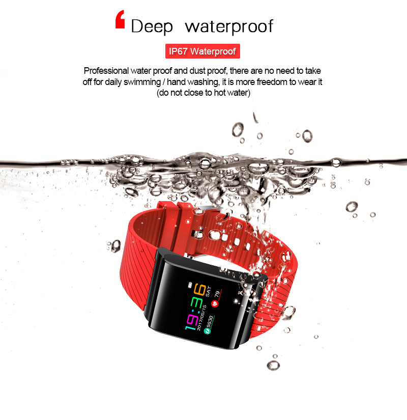 X9 Pro Smart Braclet 0.95" OLED Color Screen Heart Rate Monitor IP67 Water Resistance Blood Pressure Compatible with iOS Android - Black