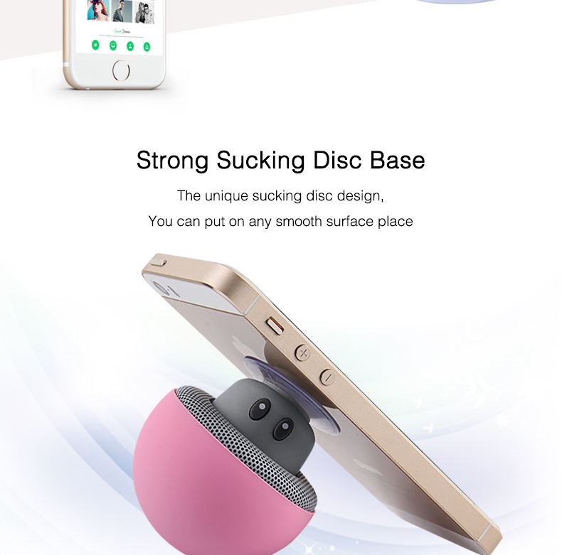 Mini Wireless Bluetooth Mushroom Portable Speaker with Mic Water-resistant Heavy Bass Stereo Music - Blue