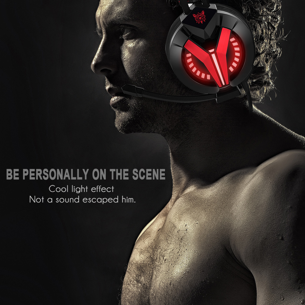 ONIKUMA M180 Gaming Headphone with Mic Stereo Bass with Noise Isolation for PS4 Xbox One S Phone - Black + Red