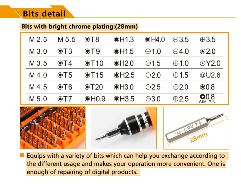 JAKEMY JM-8128 45 in 1 Screwdriver Set Multi-function Repair Tools