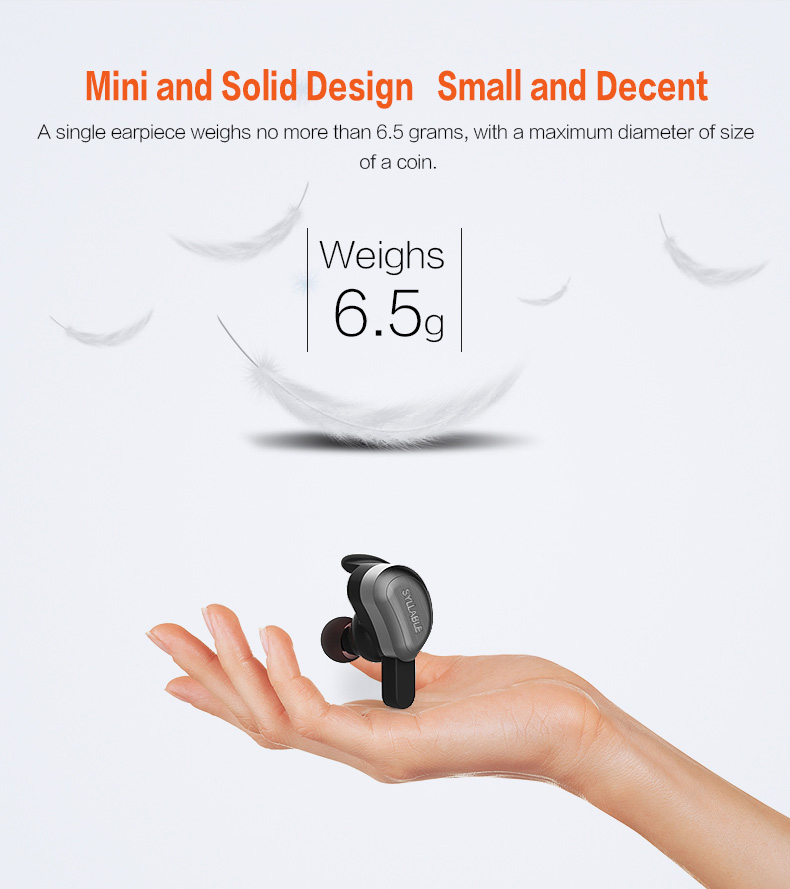 SYLLABLE D9 TWS Bluetooth Earbuds with Charging Dock One Key Operation Sweatproof - Black