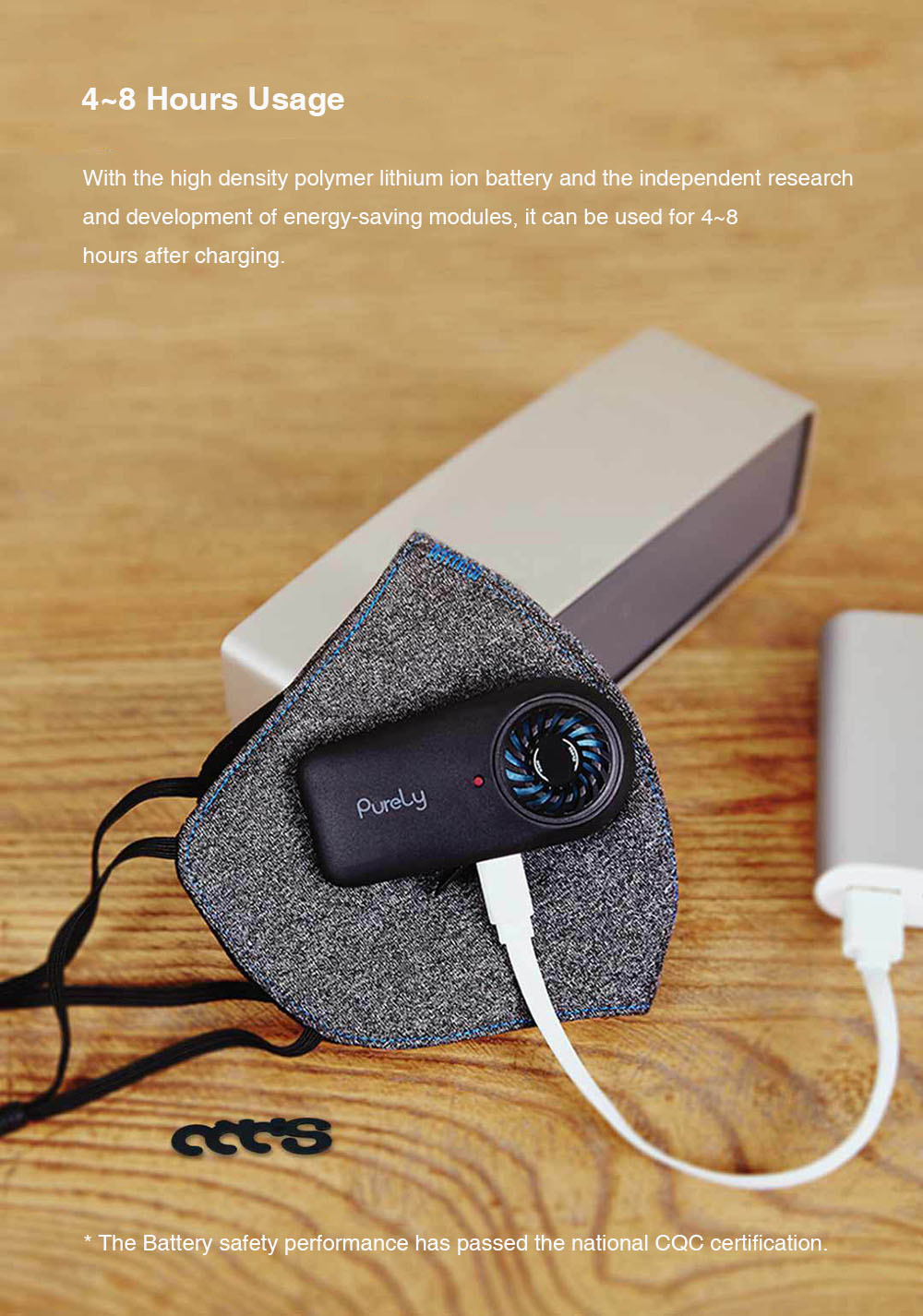 Xiaomi Mijia Purely Breathing Mask With Fan Quiet Block PM 2.5 Passive Smoking Anti-dust Comfortable Ventilate - Black