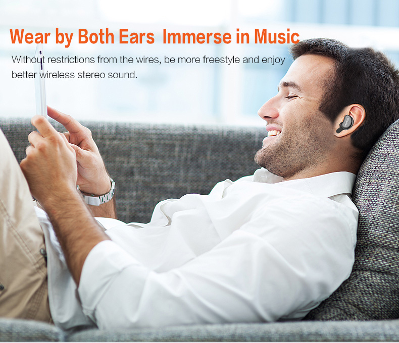 SYLLABLE D9 TWS Bluetooth Earbuds with Charging Dock One Key Operation Sweatproof - Black