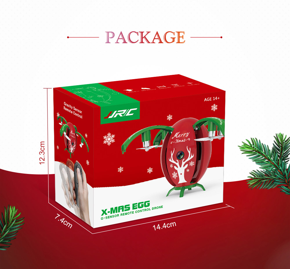 JJRC H66 X-mas Egg 720P WIFI FPV Selfie Drone with Gravity Sensor Transmitter Altitude Hold Mode RC Quadcopter RTF - Red