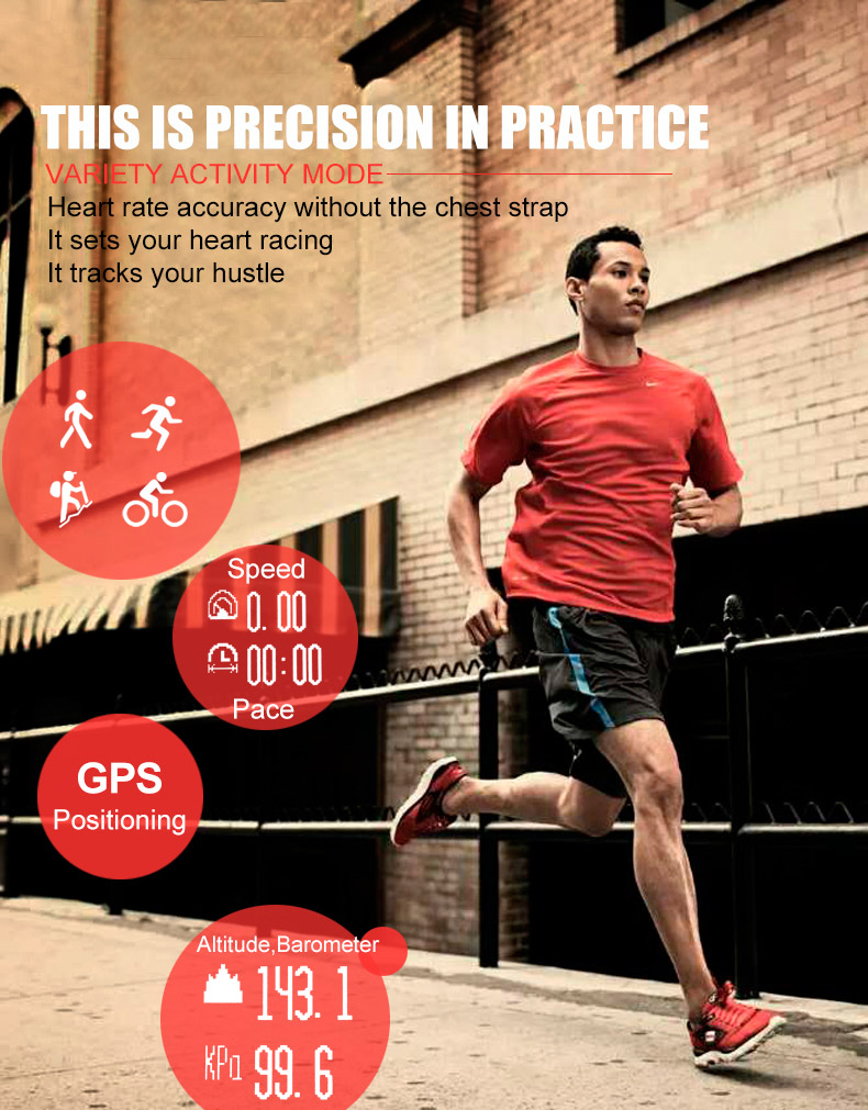 New P5 Sport Tracker With GPS Heart Rate Monitor Activity Tracker Fitness Bracelet For IOS/Android -Blue