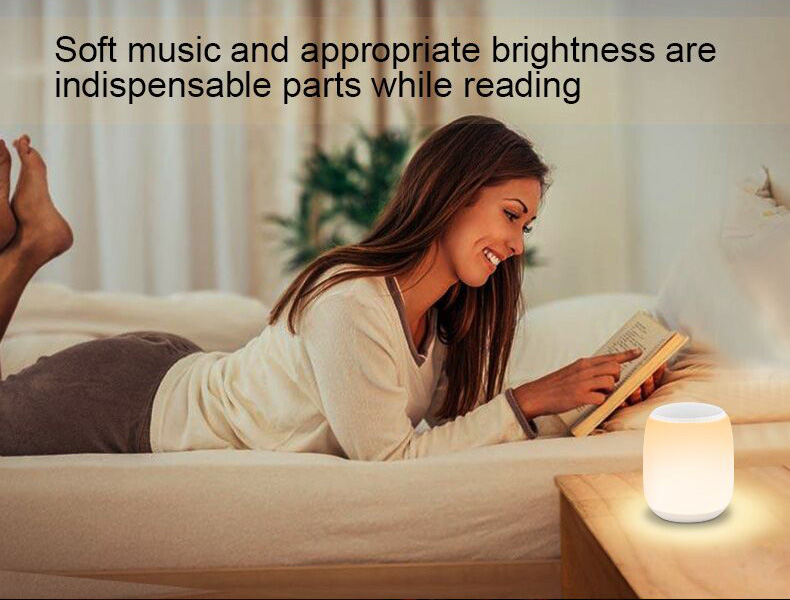 Q5 Portable Bluetooth Speaker Music Lamp Adjustable Atmosphere Led Lights - White
