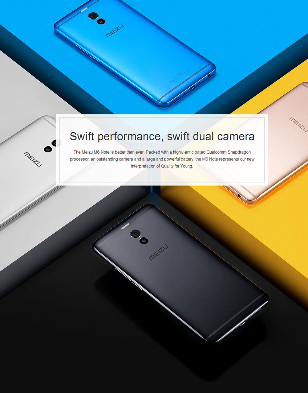 Meizu M6 Note 5.5 Inch 4G LTE Smartphone Snapdragon 625 Octa Core 3GB 16GB 12.0MP Dual Rear Camera Android 7.1 4000mAh Fast Charge - Silver