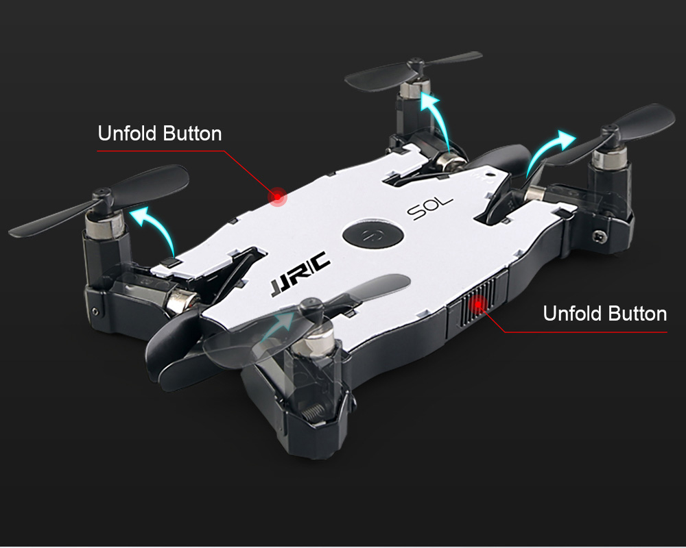 JJRC H49 SOL 720P WIFI FPV Ultrathin Foldable Selfie Drone with Beauty Altitude Hold Mode RC Quadcopter RTF - White