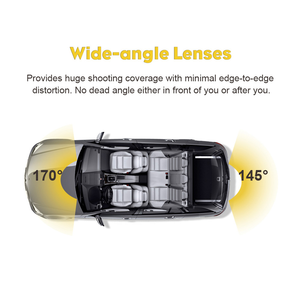 PAPAGO Gosafe 738 PPG8031 Dual Core 5.0 Inches Screen Dual Lens Rearview Mirror Car DVR G Sensor 1440P 170 Degree Angle Rearview Mirror Video Recorder - Black