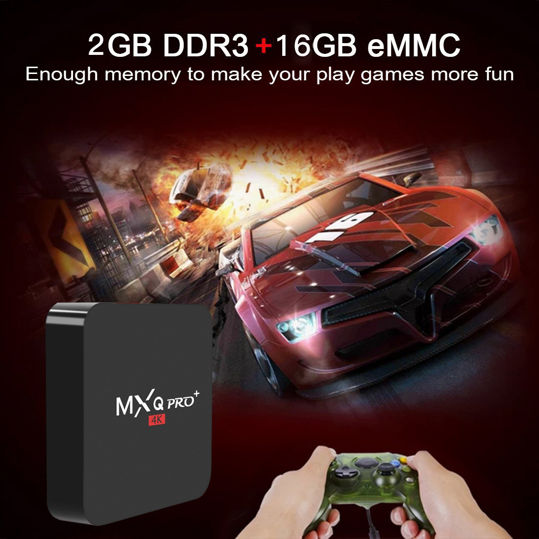 Bundle MXQ PRO+ Android 7.1.2 Amlogic S905X 4K KODI 17.3 TV BOX 2GB/16GB 2.4G/5G WIFI LAN Bluetooth HDMI + iPazzPort 2.4GHz Wireless Keyboard